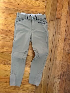 Kingsland Kids Beige Riding Breeches with Grip Panels